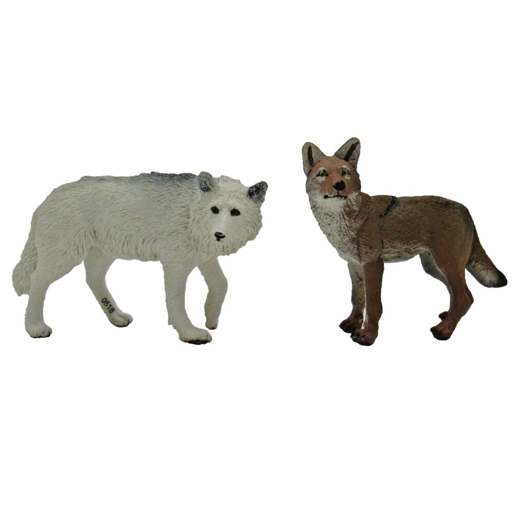 Safari 2010 Coyote 2007 White Arctic Wolf Toy Figurine North America Wildlife